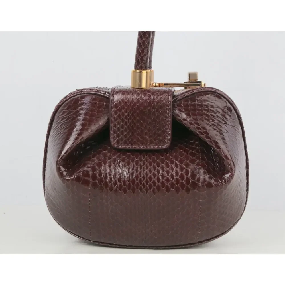 Gabriela Hearst Demi Bag Brown Snakeskin Leather Top Handle - Picture 3 of 16